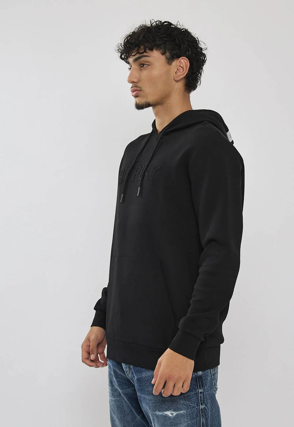 Replay hooded ריפליי קפוצ'ון לגברים בצבע שחור