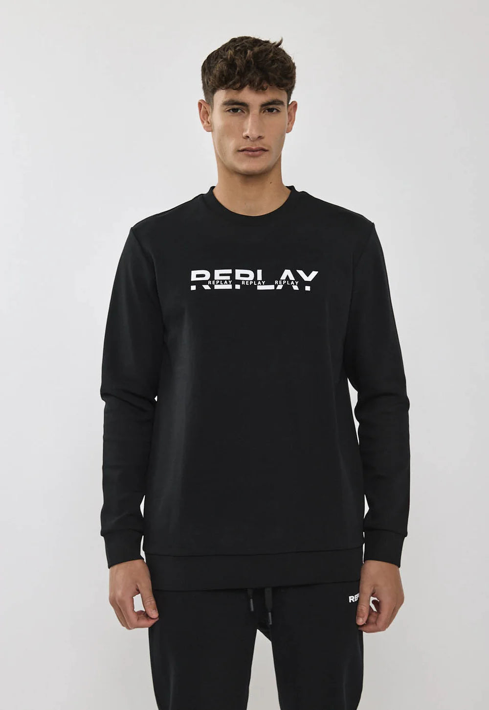 Replay tracksuit ריפלי חליפה 2 חלקים בצבע שחור לבן