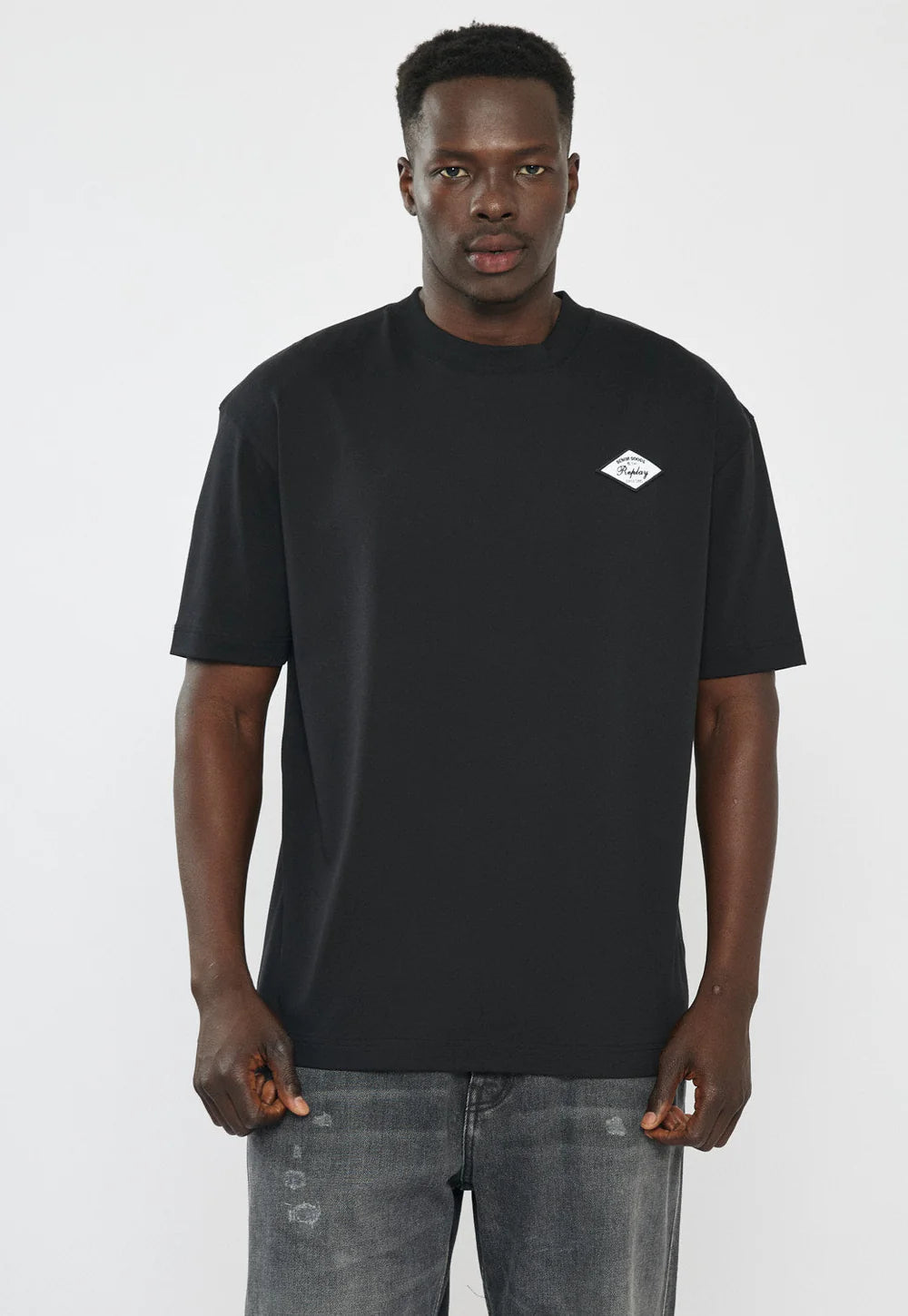 Replay tshirt חולצה טישרט ריפליי בצבע שחור לגבר