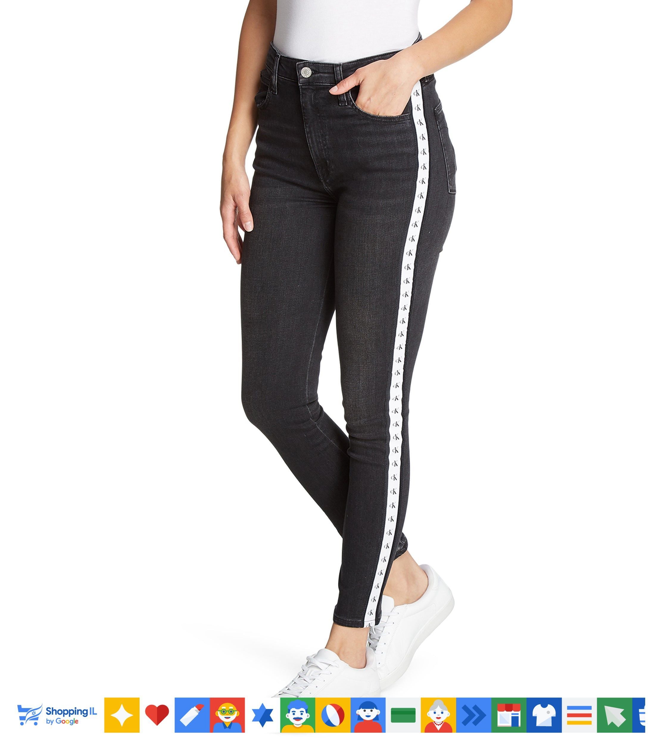 ג'ינס Calvin Klein Jeans לנשים בצבע שחור | גזרת High Rise Skinny Ankle | אופנת קלווין קליין | חנות מותגים B Brands