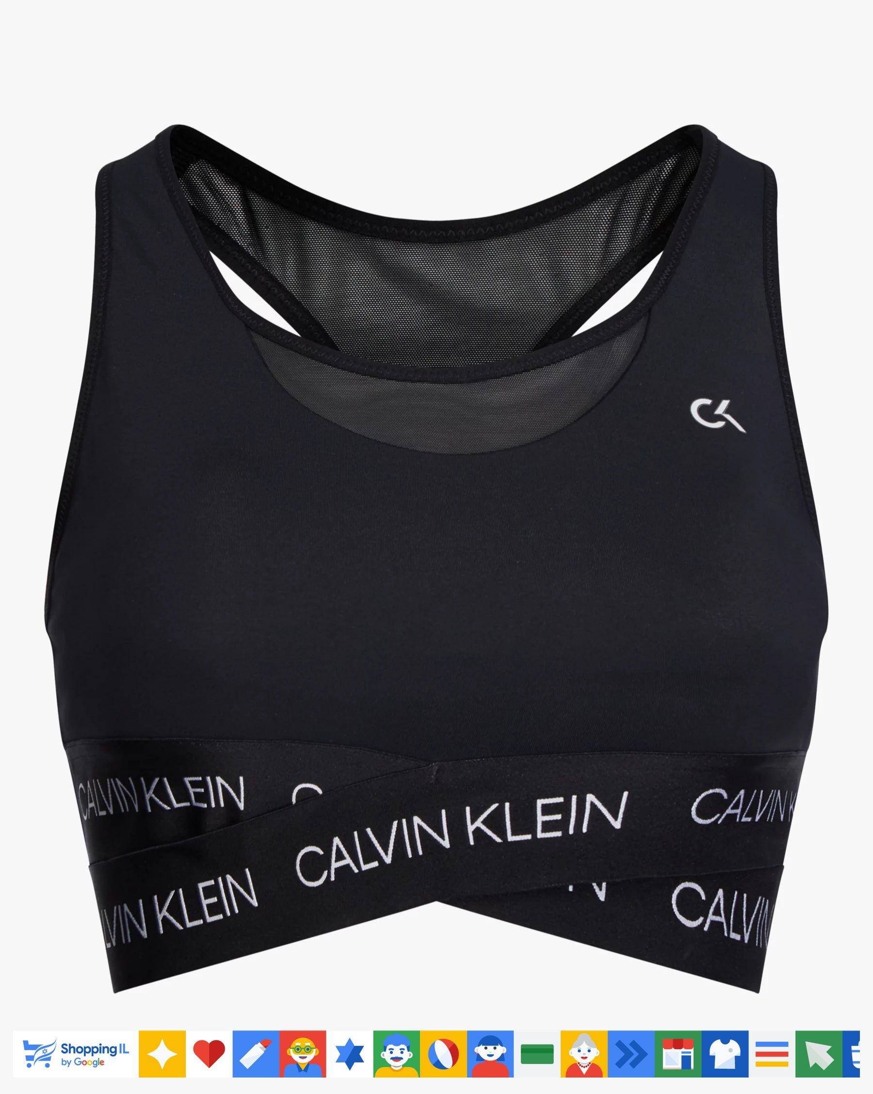 גוזיית Calvin Klein Top לנשים בצבע שחור | גוזיית Performance קלווין קליין | אופנת ספורט | חנות מותגים B Brands
