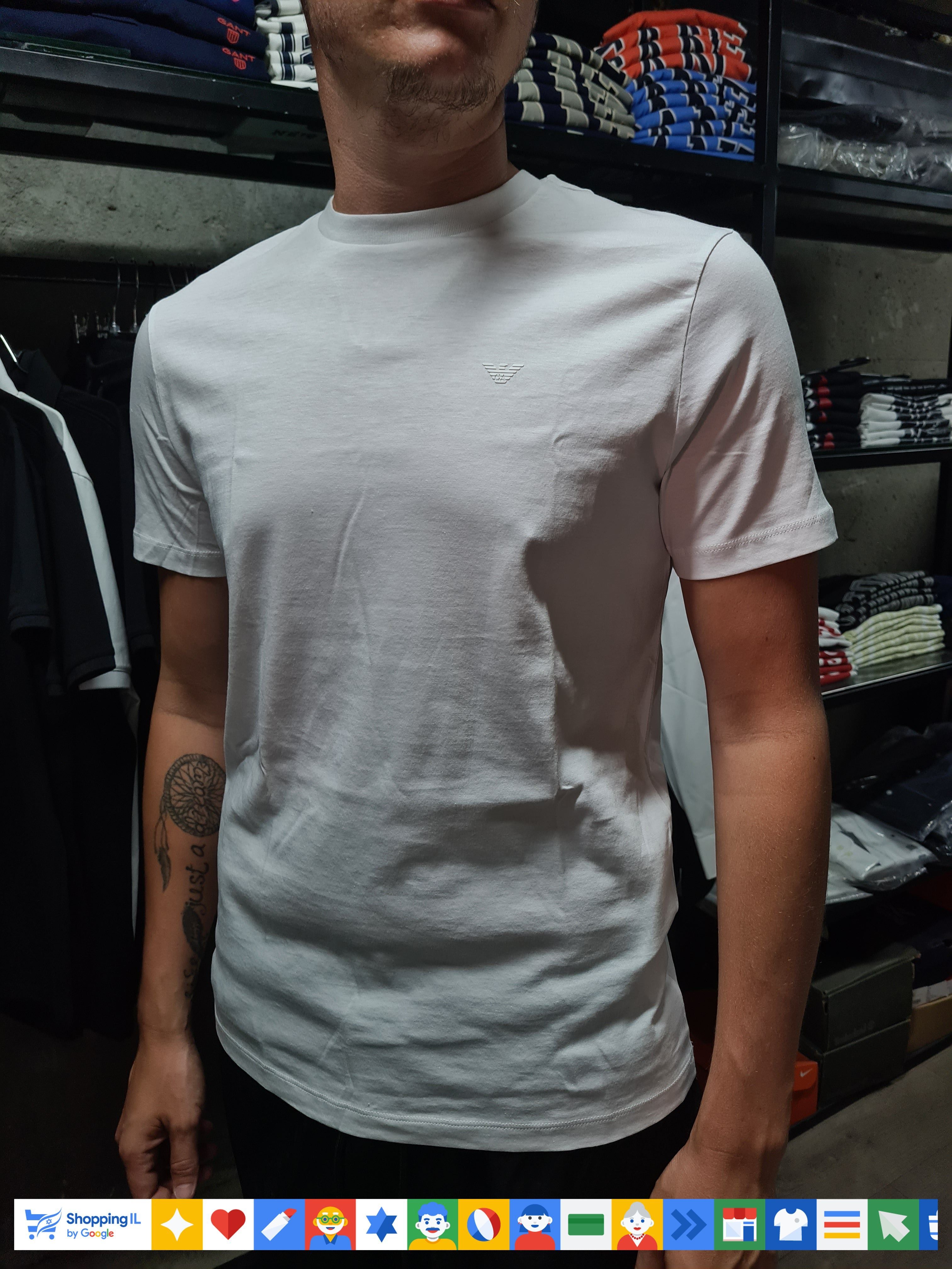 Emporio Armani tshirt New Collection אימפוריו ארמני טישרט בצבע לבן - www.bbrands.co.il Emporio Armani tshirt New Collection אימפוריו ארמני טישרט בצבע לבן