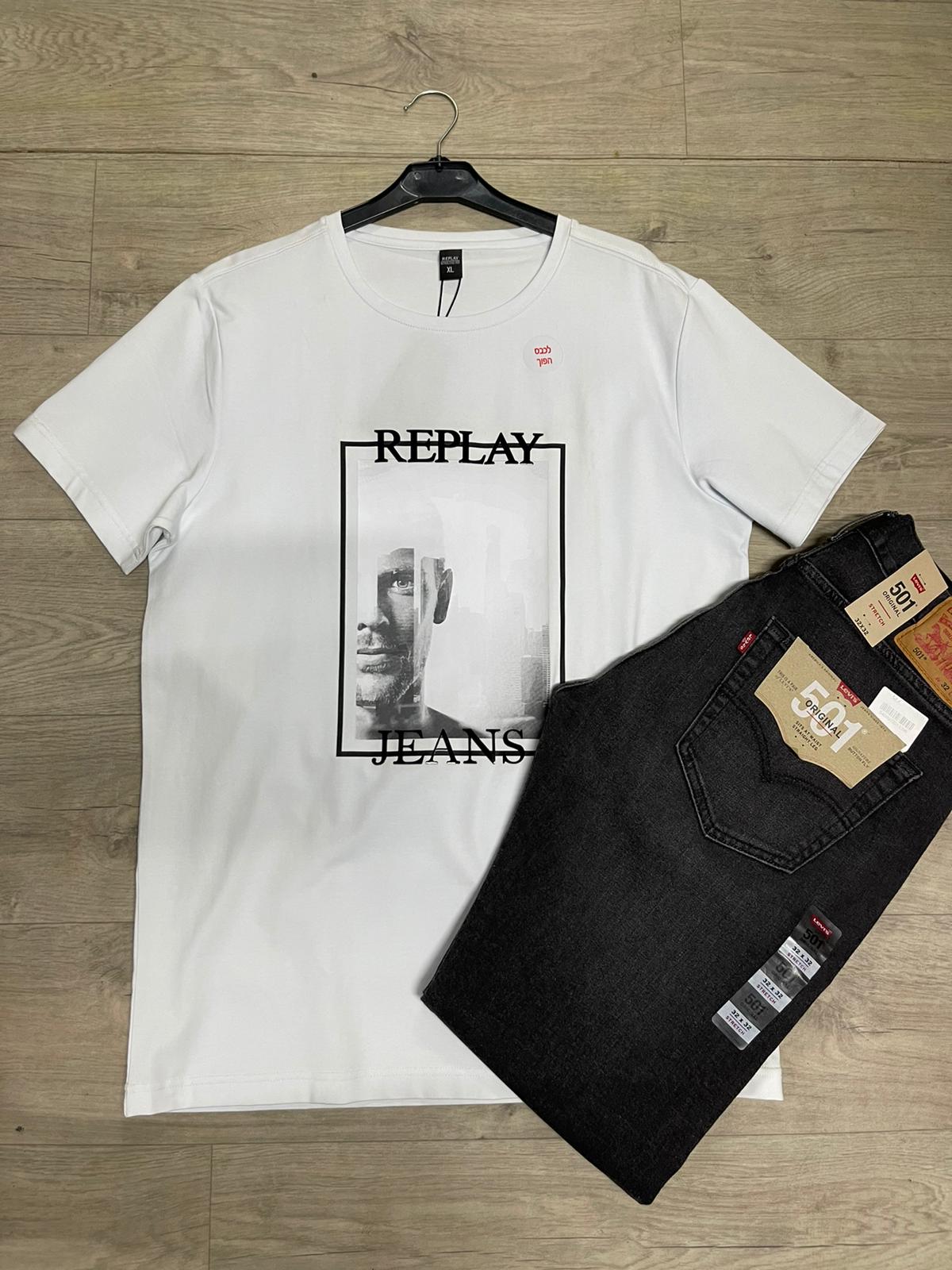 Replay Tshirt ריפליי טישרט לגבר - www.bbrands.co.il Replay Tshirt ריפליי טישרט לגבר