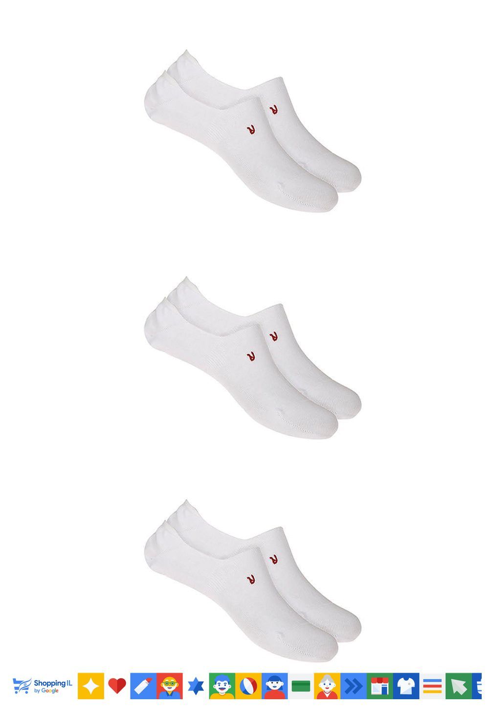 מארז 3 זוגות גרבי חצי Replay לגבר בצבע לבן 806190200 | גרבי ריפליי כותנה נוחות | אופנת גברים | חנות מותגים B Brands