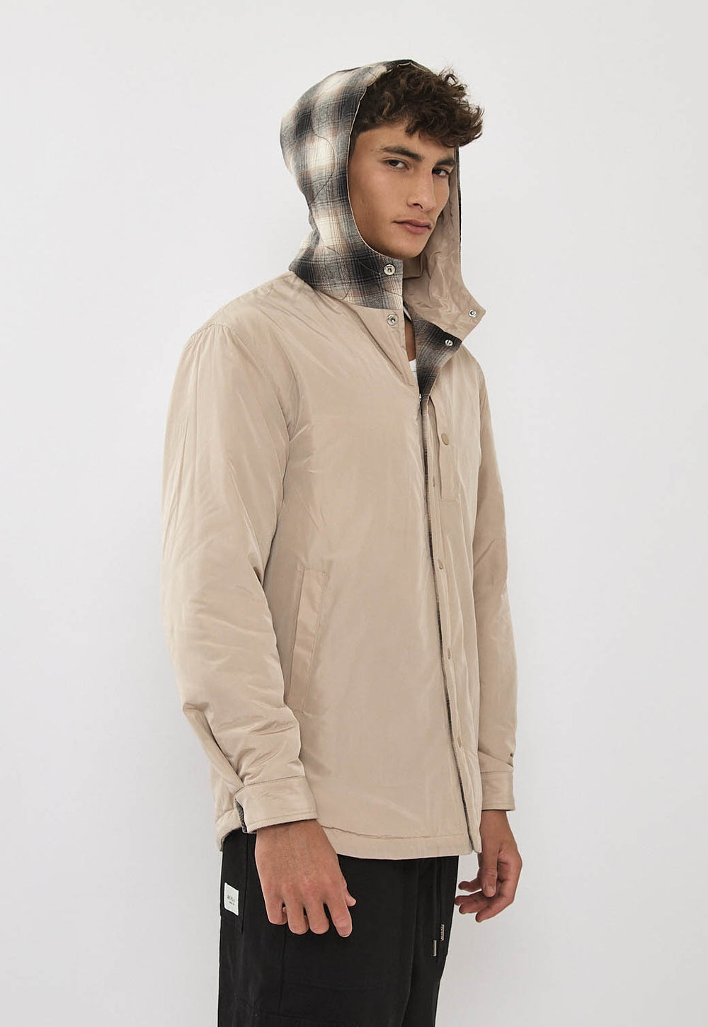 Replay Limited Edition Planel Coat ריפלי מעיל מרופד בצבע חום מתהפך 2 צדדים