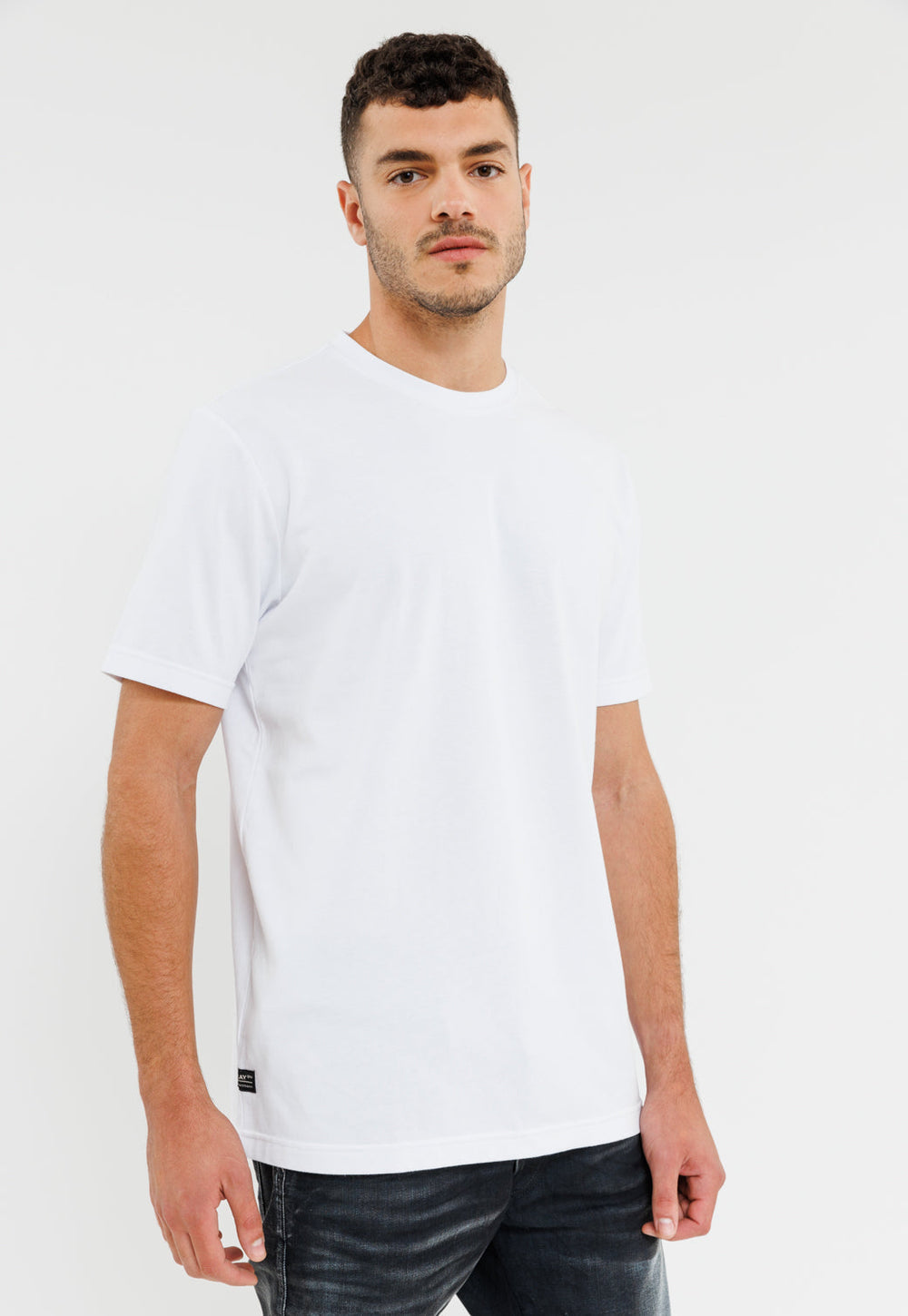 טישרט ריפליי לבנה שרוול קצר לגבר