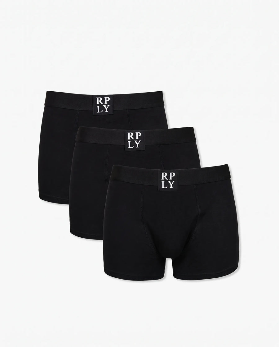 Replay 3 Pack Boxer מארז שלישיית בוקסרים שחורים ריפליי