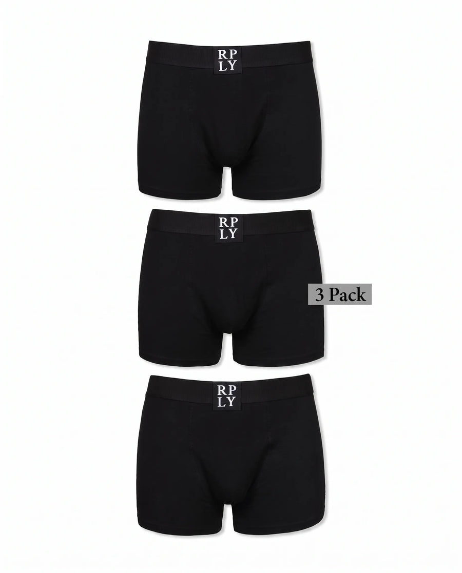 Replay 3 Pack Boxer מארז שלישיית בוקסרים שחורים ריפליי