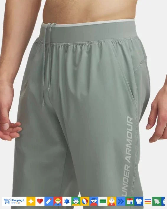 מכנסי Under Armour UA Launch לגבר בצבע ירוק 1376800348 | מכנסי ריצה אנדר ארמור קלים | ציוד ספורט B Brands