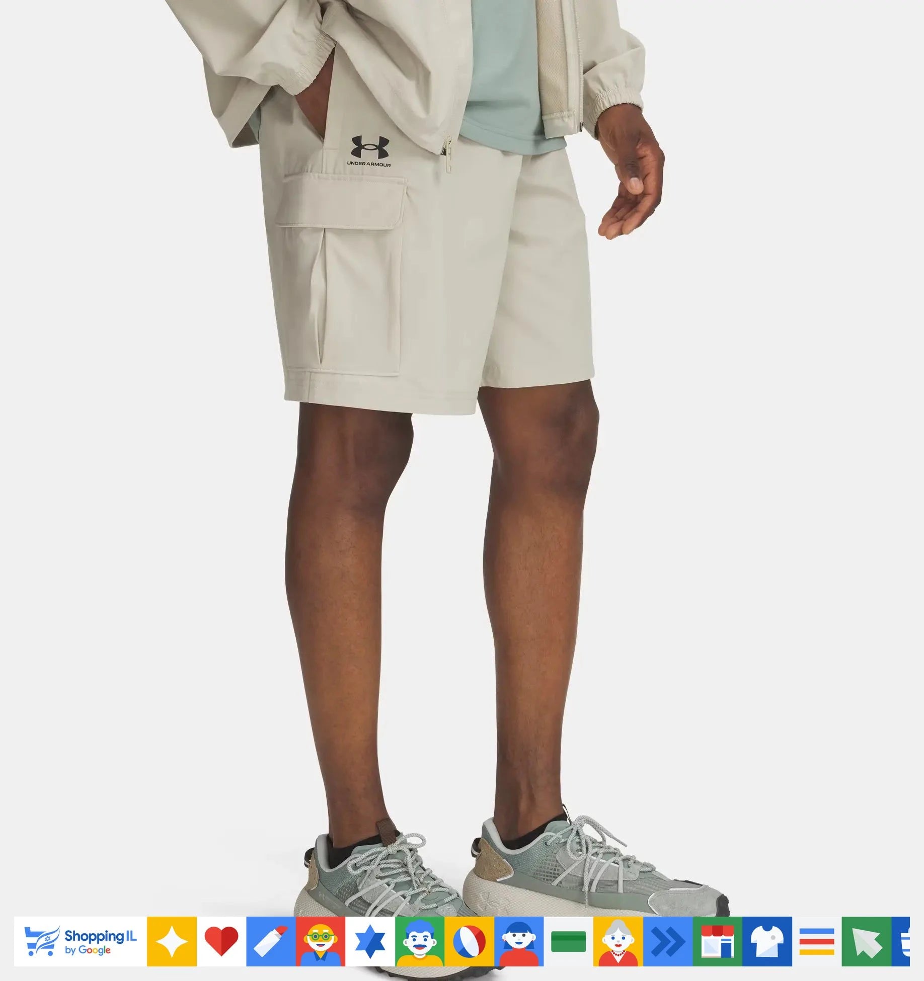 שורט דגמ"ח Under Armour UA Vibe Cargo לגבר בצבע בז' 1386560289 | מכנסי מטען אנדר ארמור קצרים | אופנת גברים B Brands