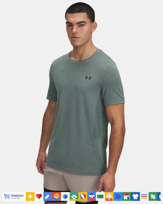 חולצת טי-שירט Under Armour UA Vanish Seamless לגבר בצבע טורקיז 1388129348 | חולצת אימון אנדר ארמור מנדפת | ציוד ספורט B Brands