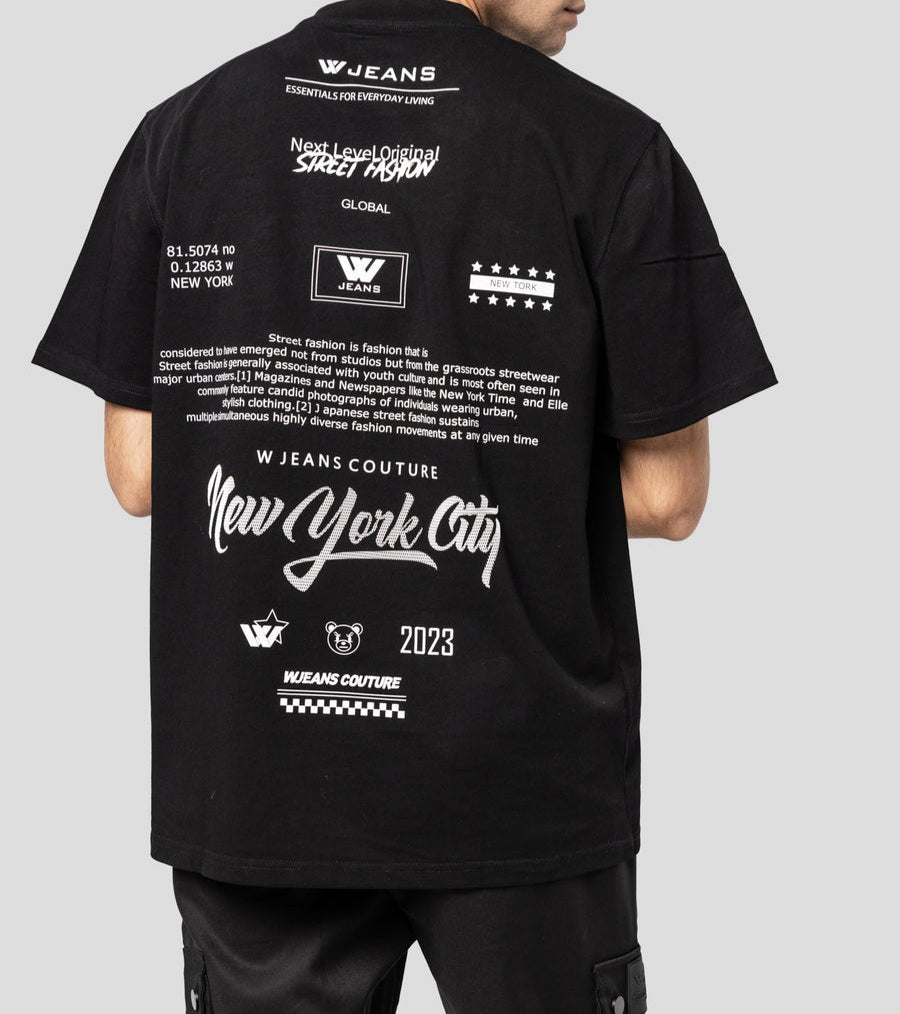 WJeans tshirt for man דבליו גינס חולצה שרוול קצר בצבע שחור - www.bbrands.co.il WJeans tshirt for man דבליו גינס חולצה שרוול קצר בצבע שחור