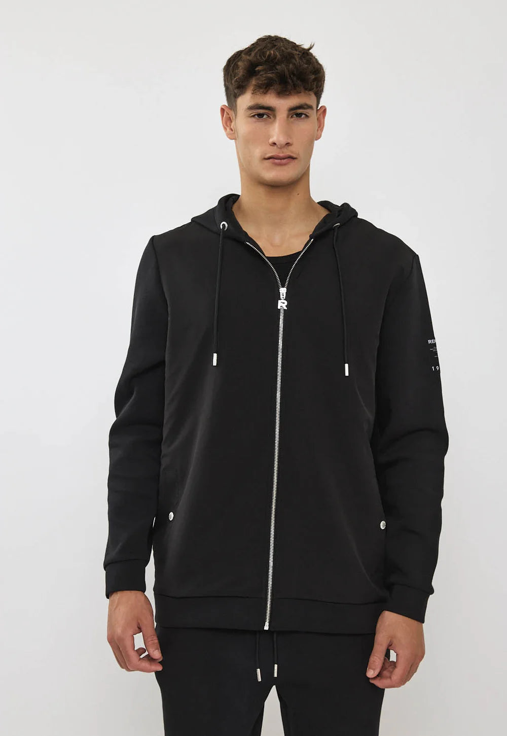 Replay Jacket ריפלי ג'קט עם כובע בצבע שחור