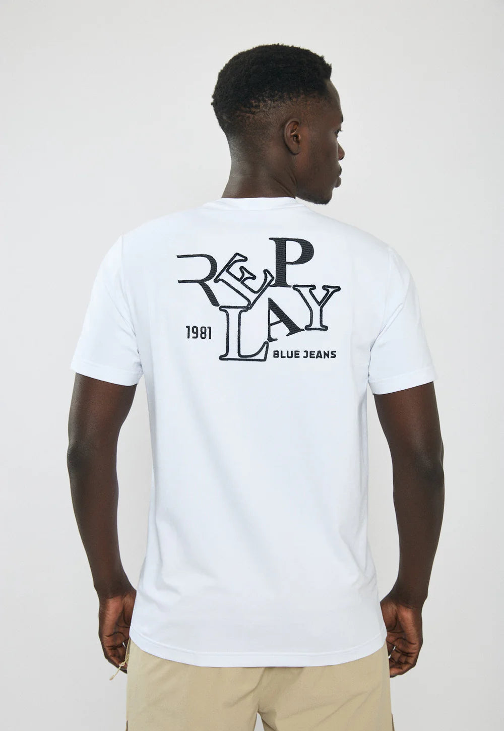 Replay tshirt חולצה טישרט ריפליי בצבע לבן לגבר