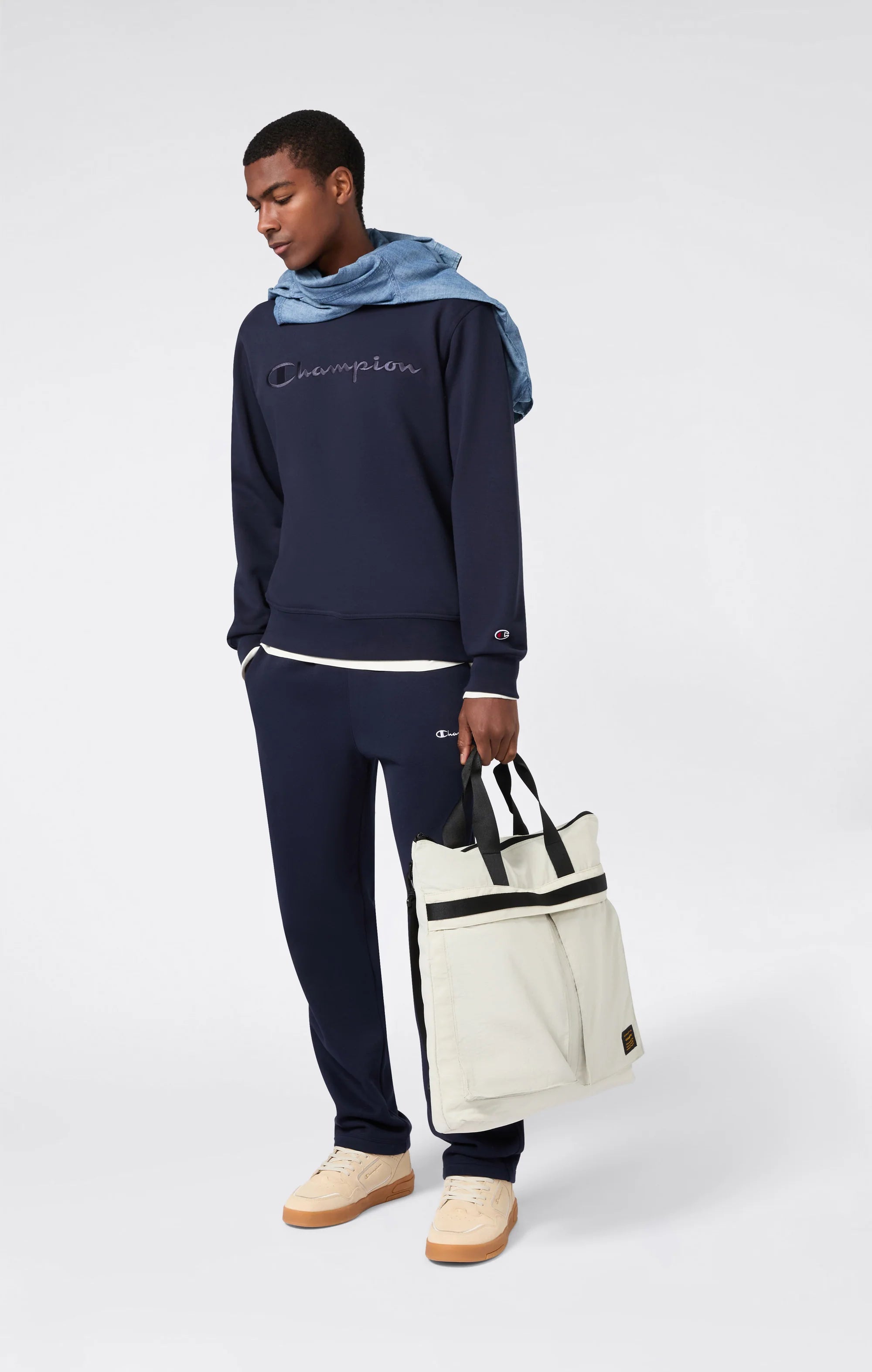 Champion Hoodie פוטר צ'מפיון בצבע כחול נייבי