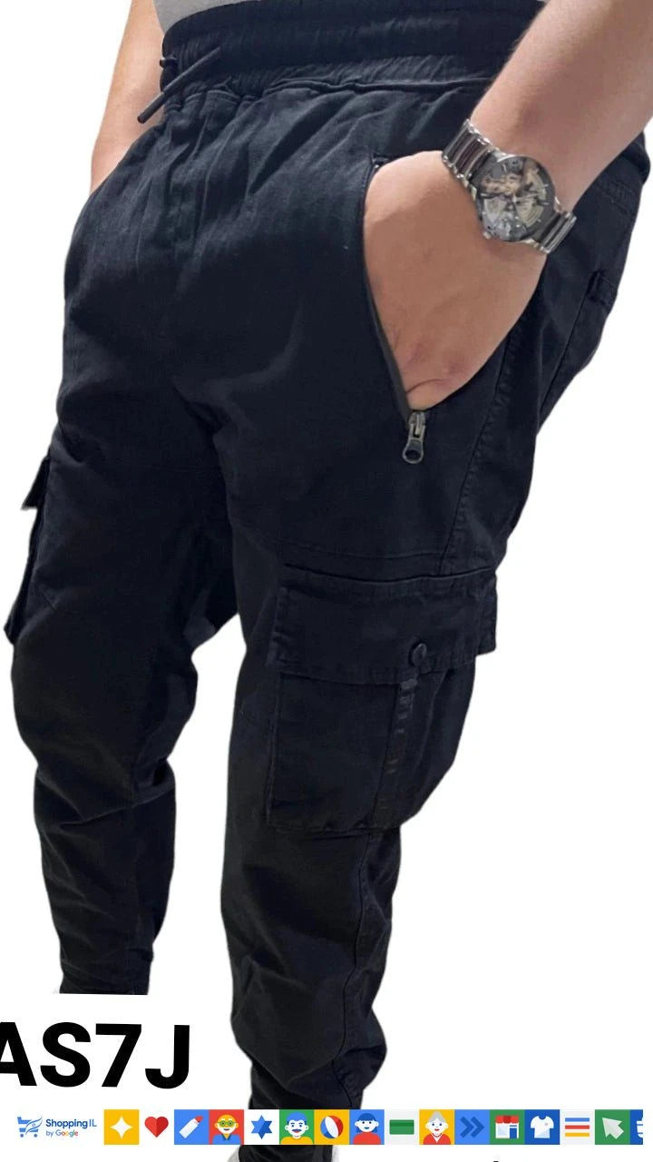 ASeven Jeans pants איי סבן גינס בדגמח שחור בד לגבר - www.bbrands.co.il ASeven Jeans pants איי סבן גינס בדגמח שחור בד לגבר