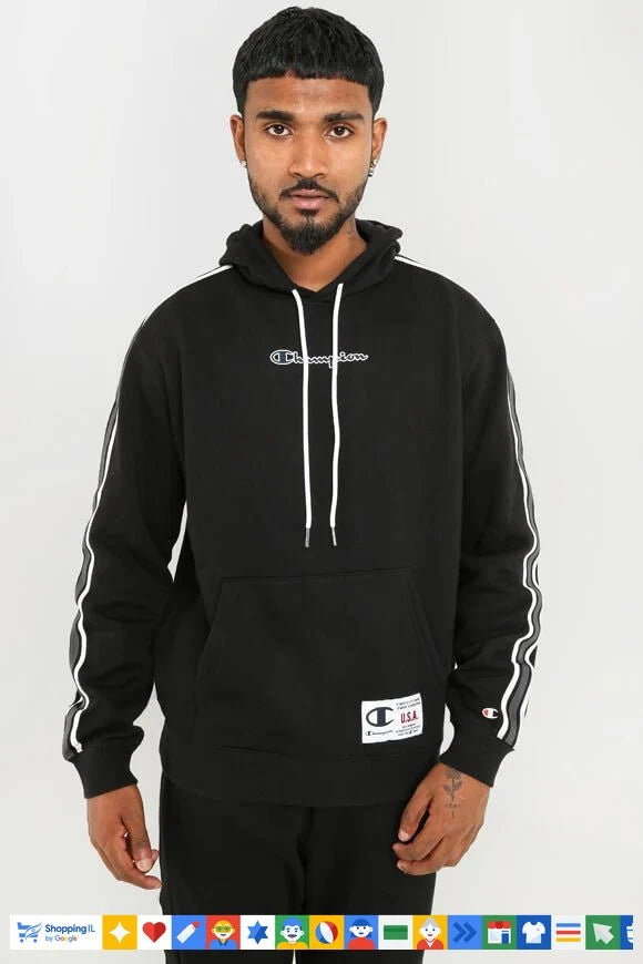 קפוצ'ון Champion Legacy Hooded שחור לגבר 216172-KK001 | קפוצ'ון צ'מפיון ספורט קז'ואל | אופנת גברים B Brands