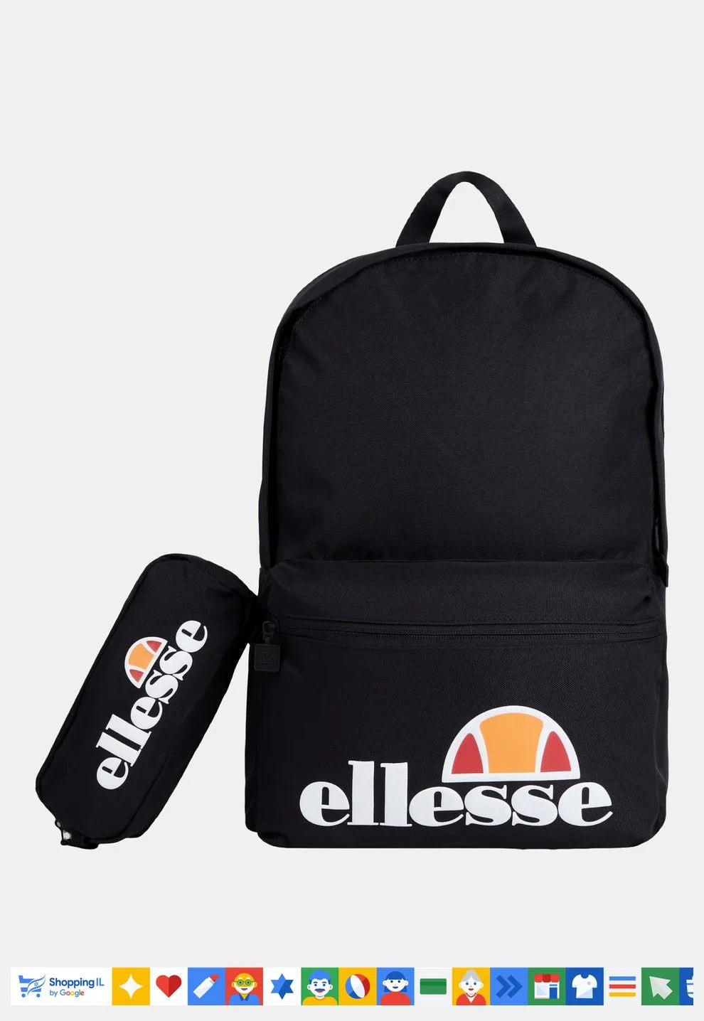 תיק גב Ellesse שחור Core Rolby Backpack + קלמר 518SAAY05911101OS | תיק גב אלס לבית ספר | אופנת יוניסקס B Brands
