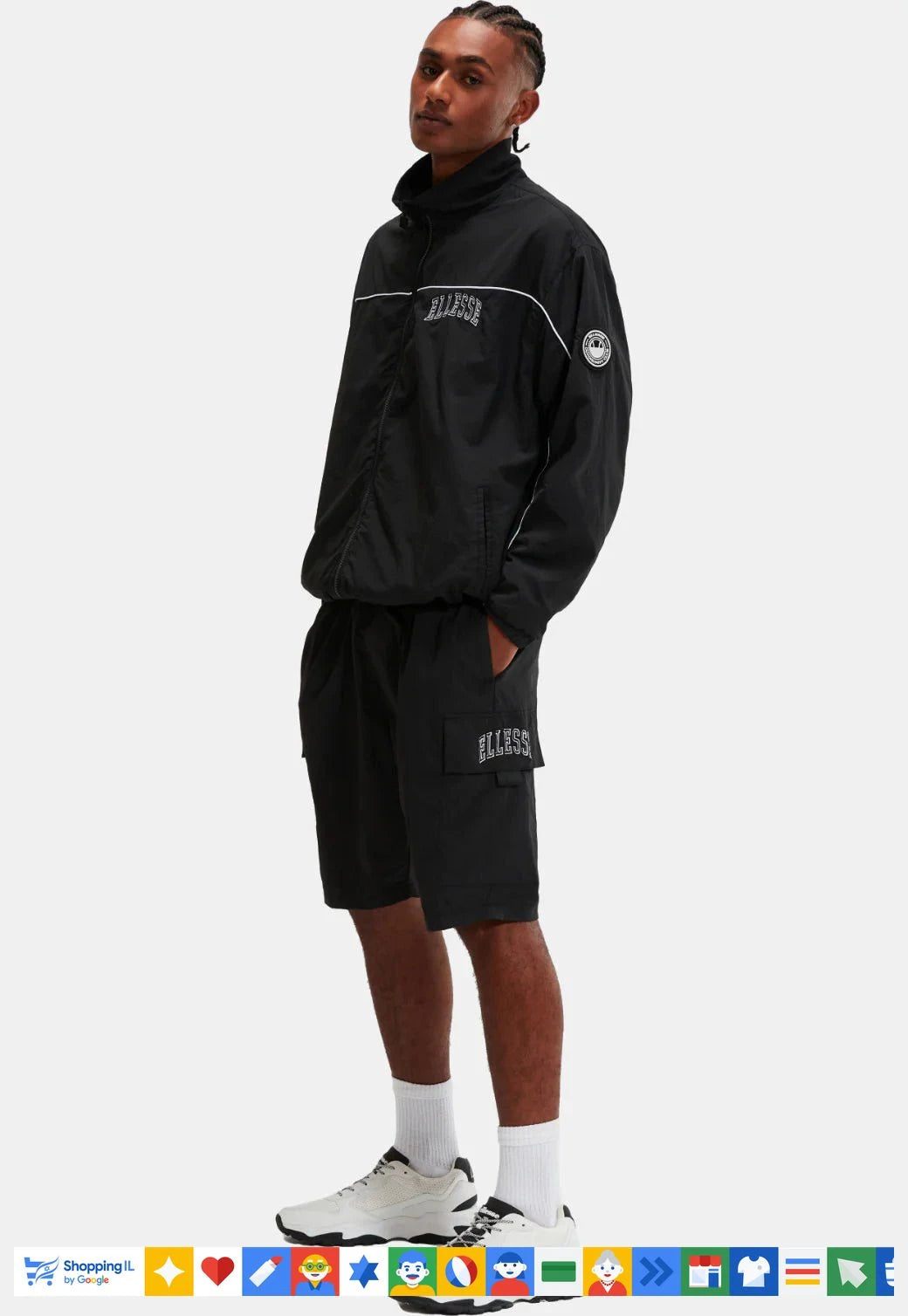 שורט דגמ"ח Ellesse Yulio Cargo לגבר בצבע שחור 518SHV20031079 | מכנסי קרגו אלס קצרים | אופנת רחוב B Brands