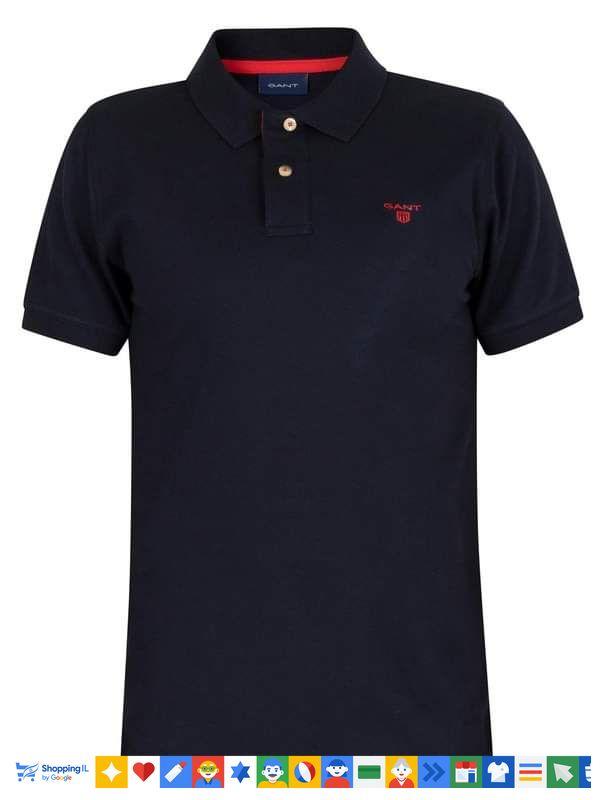 חולצת Gant Polo Shirt לגבר בצבע כחול כהה | חולצת צווארון פולו גאנט קלאסית | אופנה אלגנטית | חנות מותגים B Brands