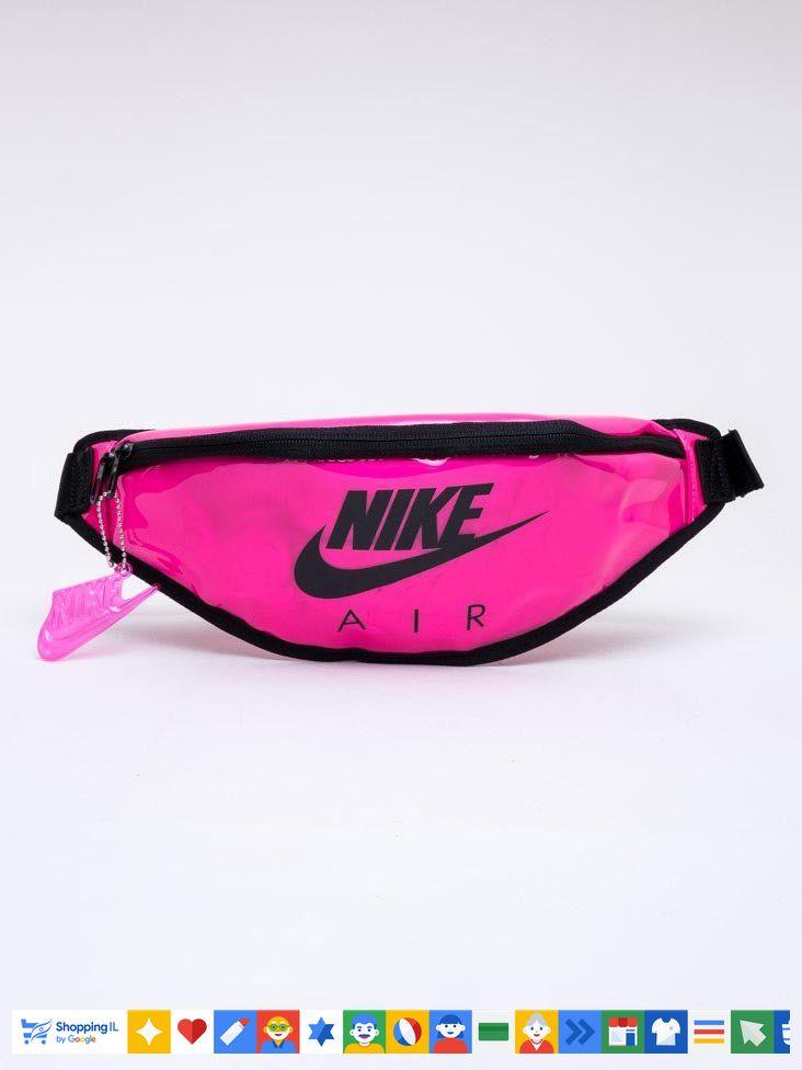פאוץ' Nike Heritage Bum Bag בצבע ורוד שקוף (Pink Blast) | תיק ניילון צד נייקי | אופנת קיץ לנשים | חנות מותגים B Brands