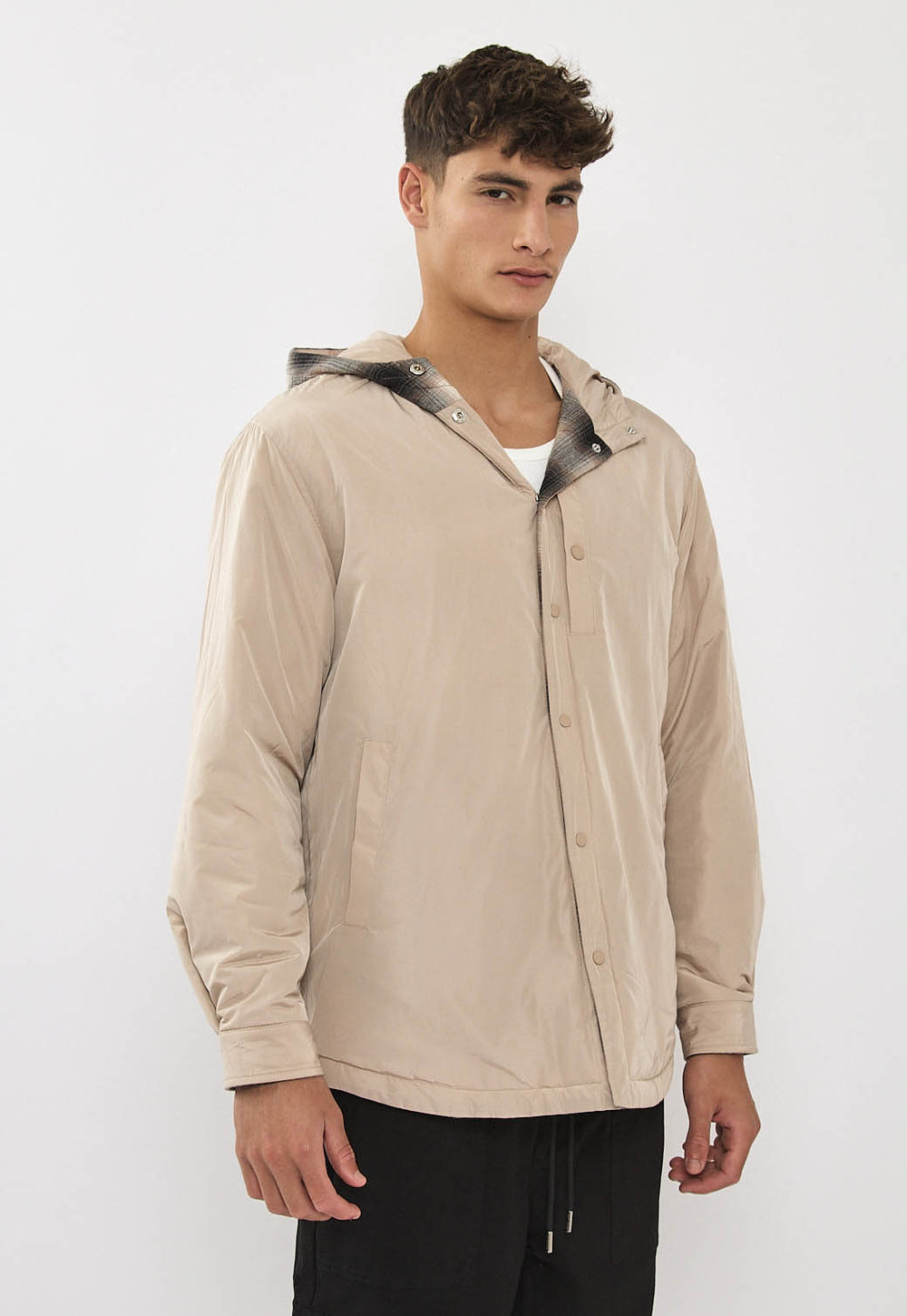 Replay Limited Edition Planel Coat ריפלי מעיל מרופד בצבע חום מתהפך 2 צדדים