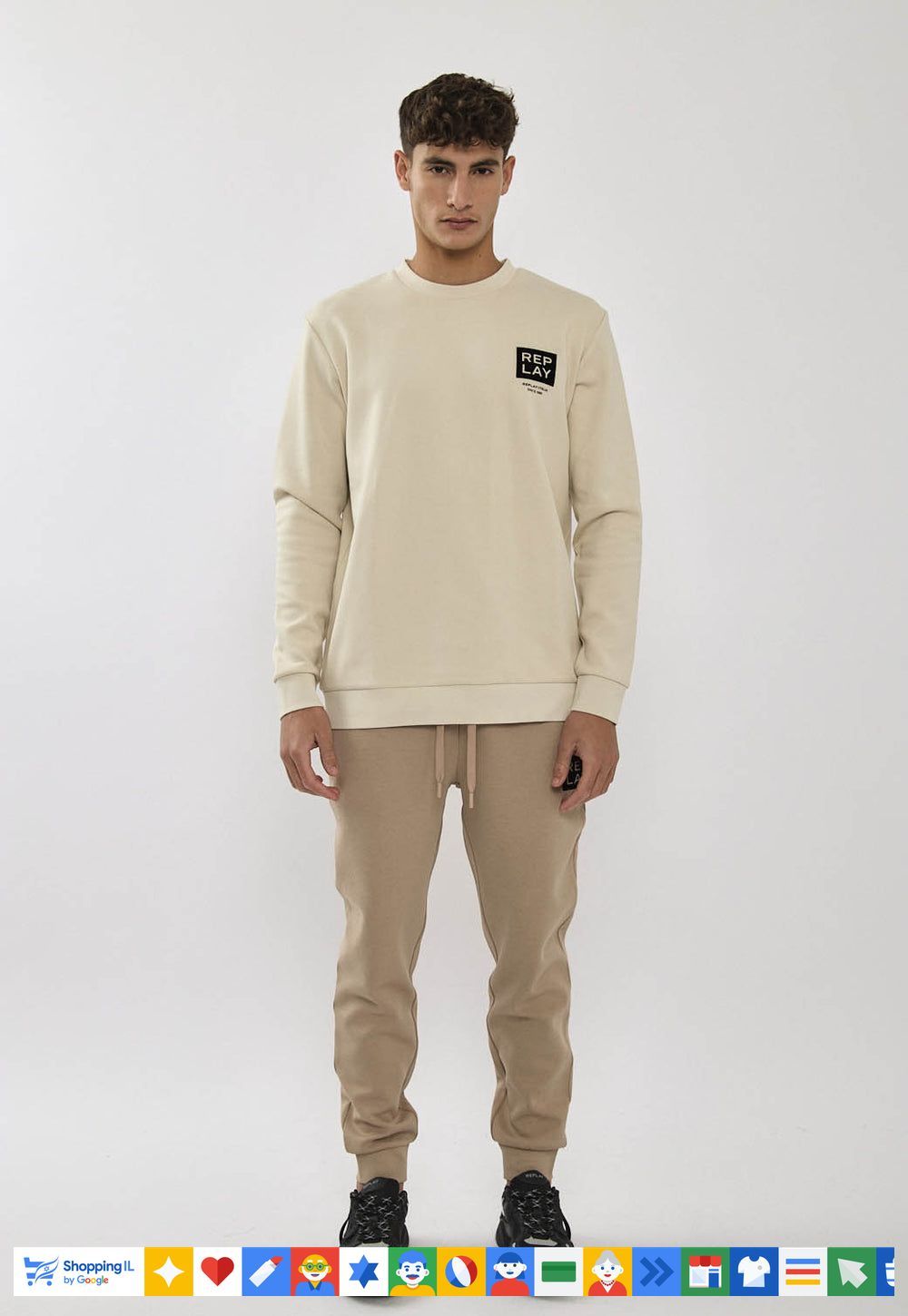 Replay tracksuit ריפלי חליפה 2 חלקים בצבע חום קאמל