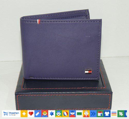 ארנק Tommy Hilfiger Wallet לגבר בצבע סגול | עם תא למטבעות | אביזרי אופנה טומי | חנות מותגים B Brands