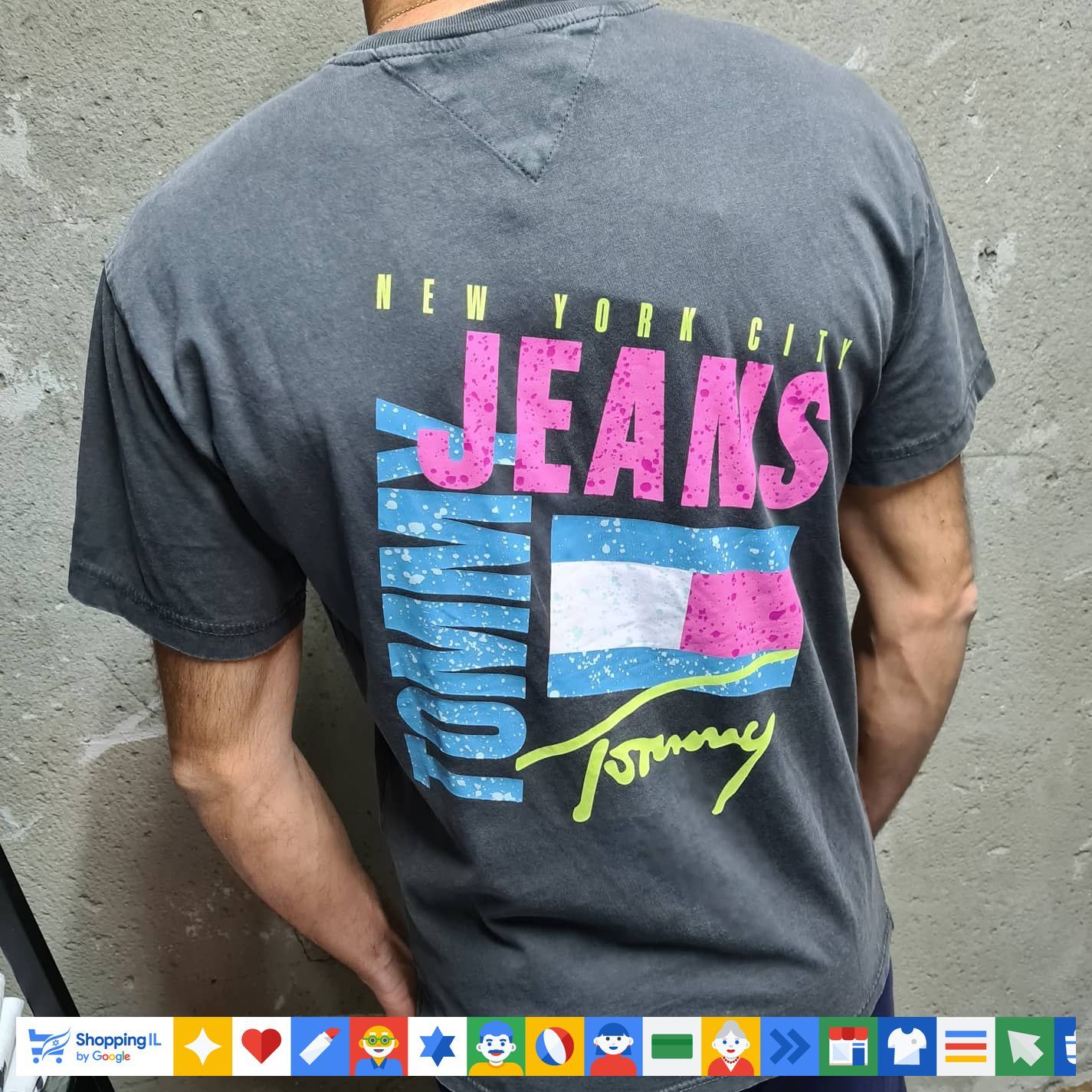 חולצת Tommy Jeans T-shirt לגבר בצבע אפור | טישרט Perfect Edition טומי ג'ינס | אופנת טומי הילפיגר | חנות מותגים B Brands