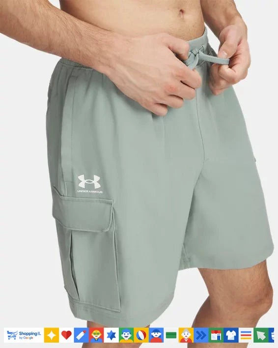 שורט דגמ"ח Under Armour UA Vibe Cargo לגבר בצבע ירוק מנטה 1386560348 | מכנסי מטען אנדר ארמור קצרים | אופנת גברים B Brands