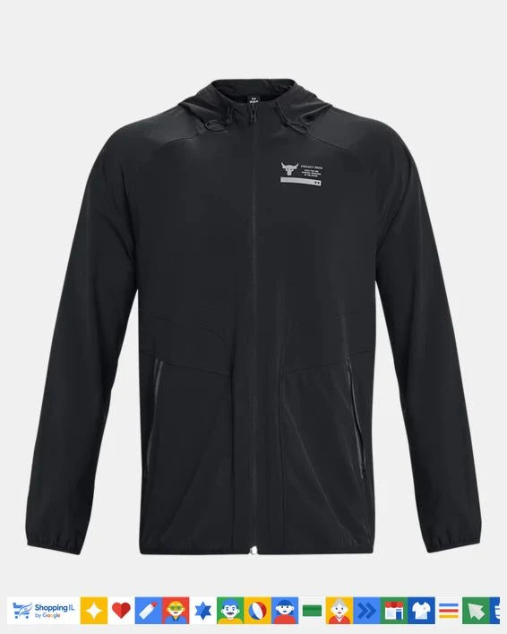 קפוצ'ון ג'קט Under Armour Project Rock Storm שחור 1380538001 | קפוצ'ון עמיד במים לאימונים | אופנת גברים B Brands
