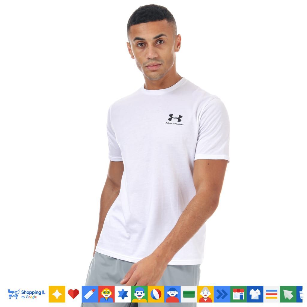 חולצת טי-שירט Under Armour Sportstyle LC SS לגבר בצבע לבן 1326799-100 | חולצת אימון אנדר ארמור מנדפת | ציוד ספורט B Brands