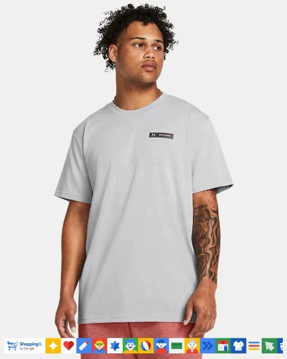 חולצת טי-שירט Under Armour UA WH Lable SS לגבר בצבע אפור 1382831011 | חולצת אימון אנדר ארמור מנדפת | ציוד ספורט B Brands